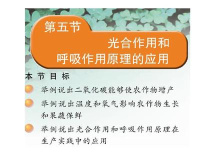 光合作用和呼吸作用原理的应用 PPT课件 苏教版
